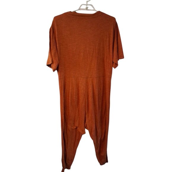 Natural Life vneck jumpsuit womens Small oversized orange rust brown knit cotton - Picture 7 of 7